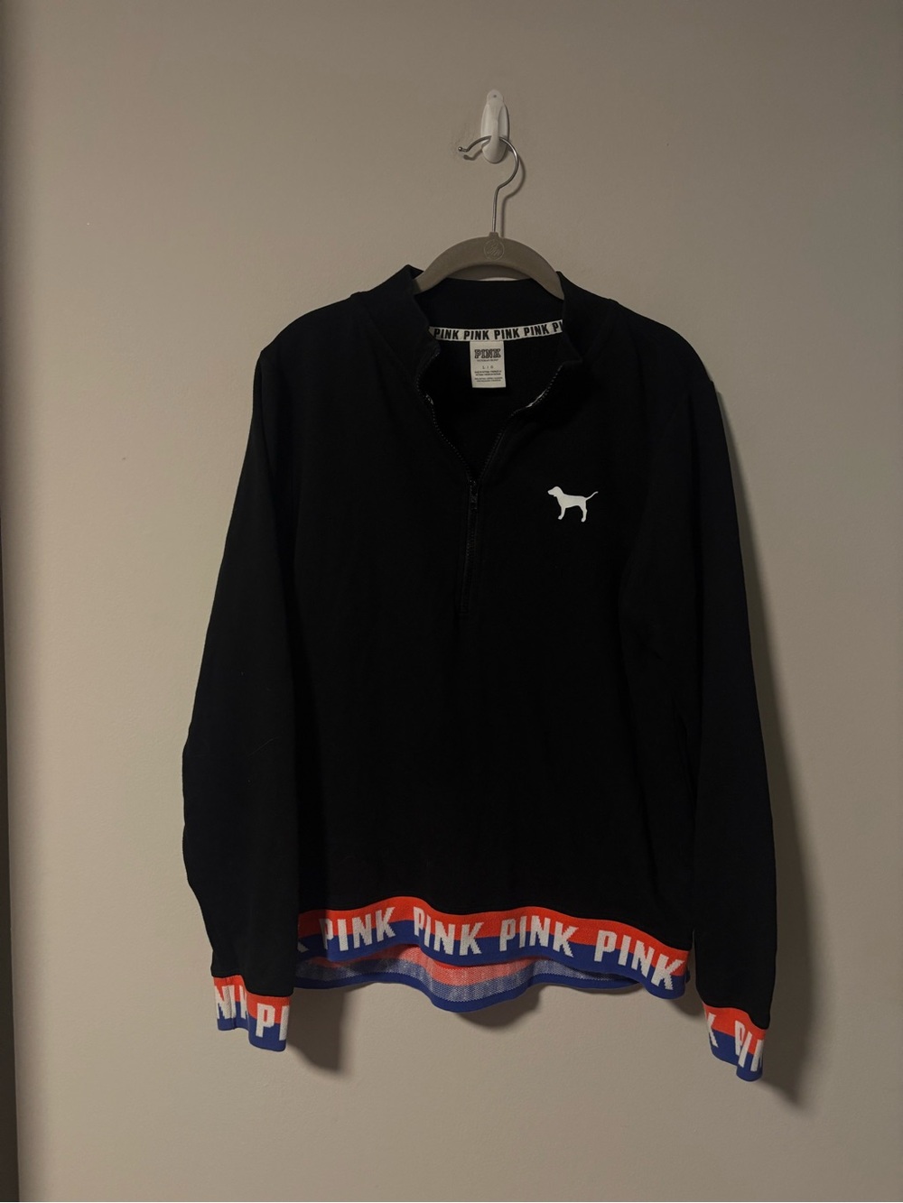 Pink Victoria Secret Long Sleeve 1/4 Zip Large